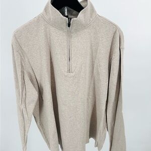 Banana Republic Men's Beige Quarter-Zip Sweater 100% Cotton